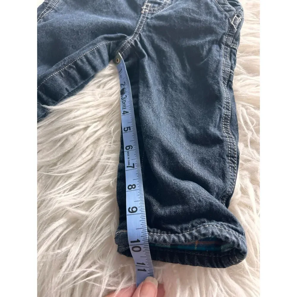 Oshkosh B'gosh Baby Boys Jean Bib Overalls Lined Everyday Blue Size 12 Months‎